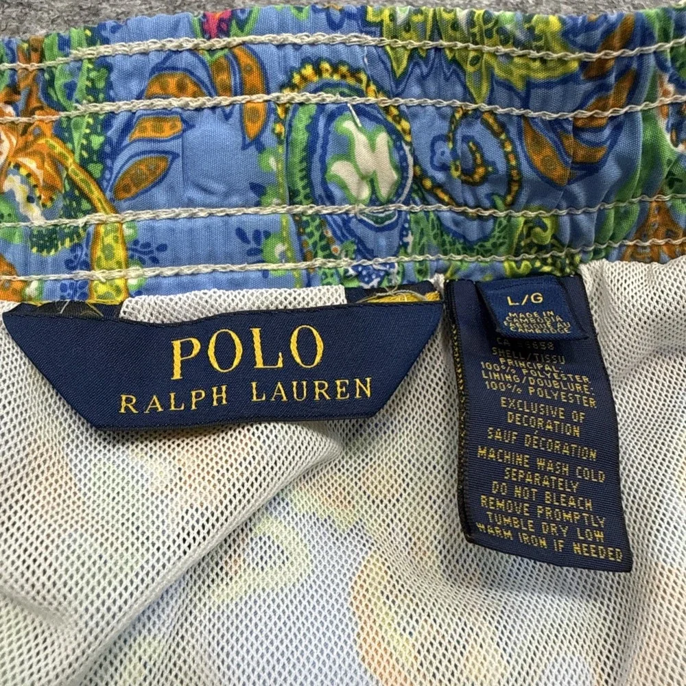 Polo Ralph Lauren swim trunks shorts mens large paisley floral Hawaiian tropical